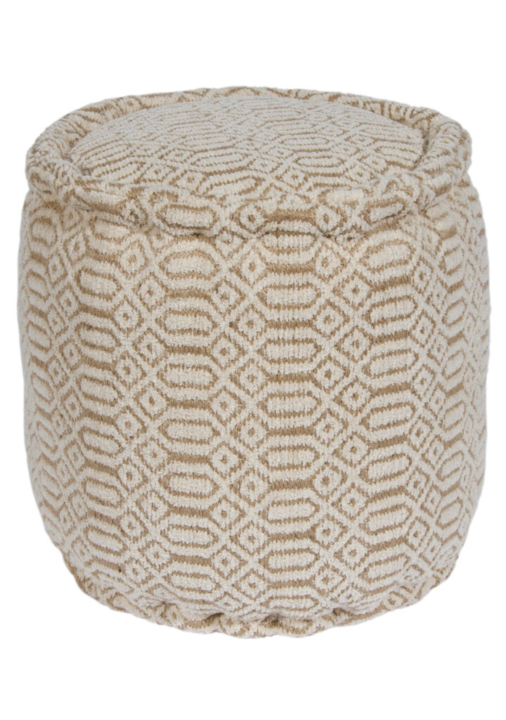 Handloom chenille and jute tall pouffe - Wildwood | Bude | Cornwall