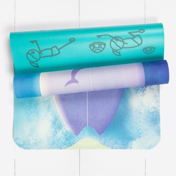 childrens kids yoga mat purple surfing dolphin