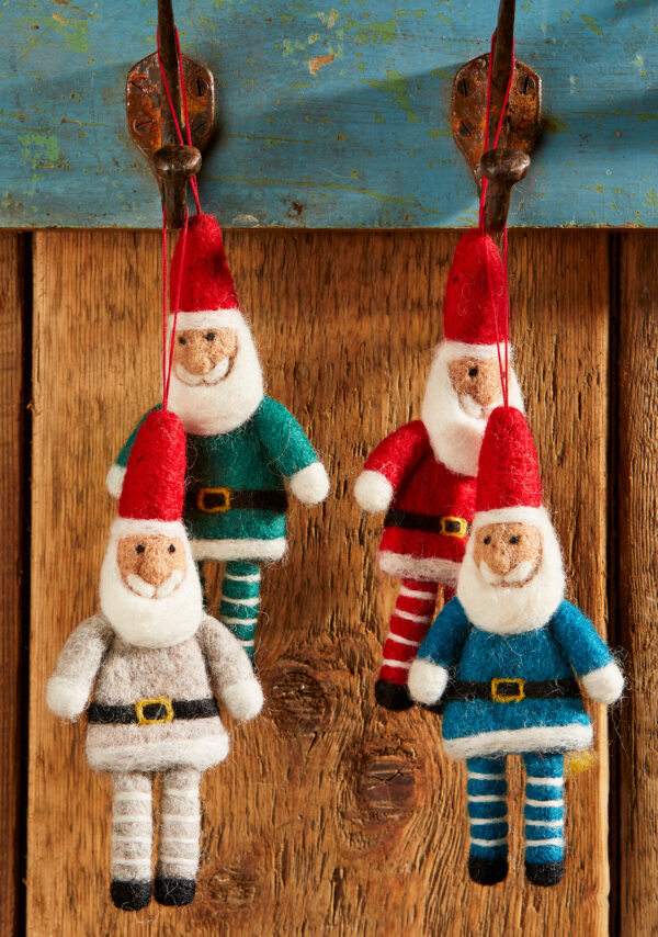 felt santa decorations wildwood cornwall fair trade bude