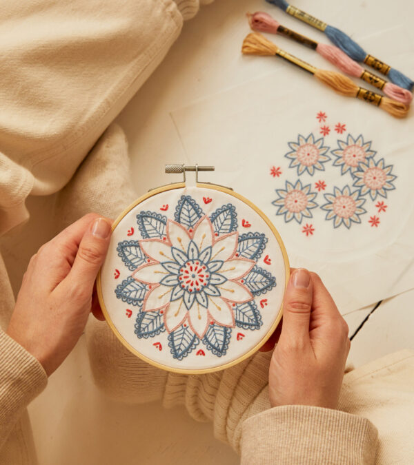 DIY mandala embroidery kit gift set Wildwood Cornwall