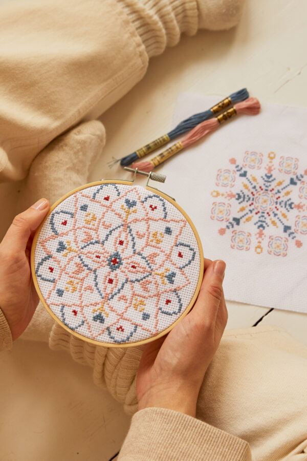 Mindful mandala cross stitch kit Wildwood Cornwall