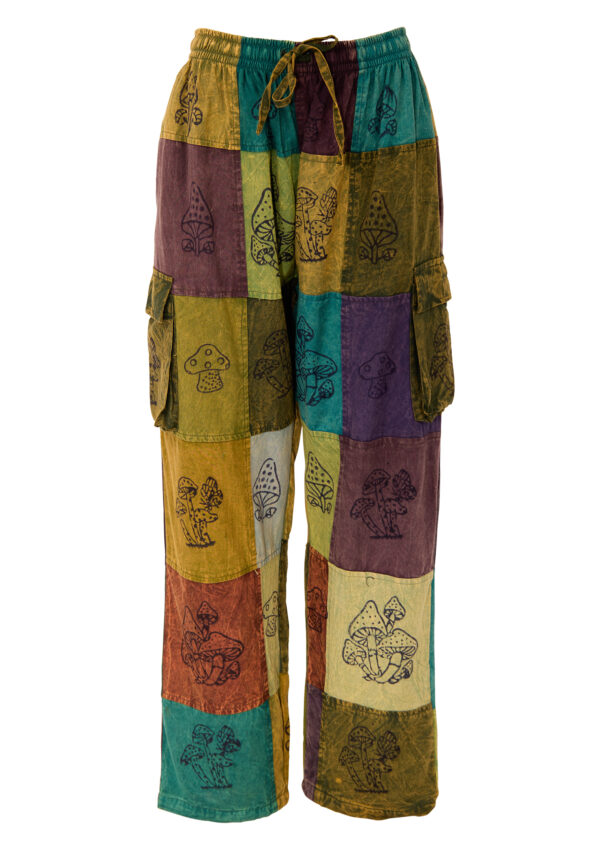 Festival hippy patchwork trousers Wildwood Cornwall