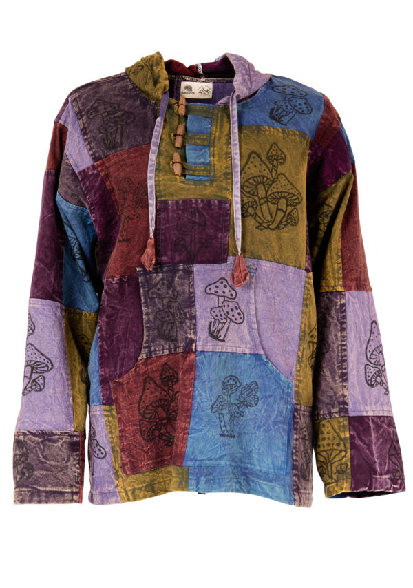 Mushroom patchwork hooded top Wildwood Bude Cornwall