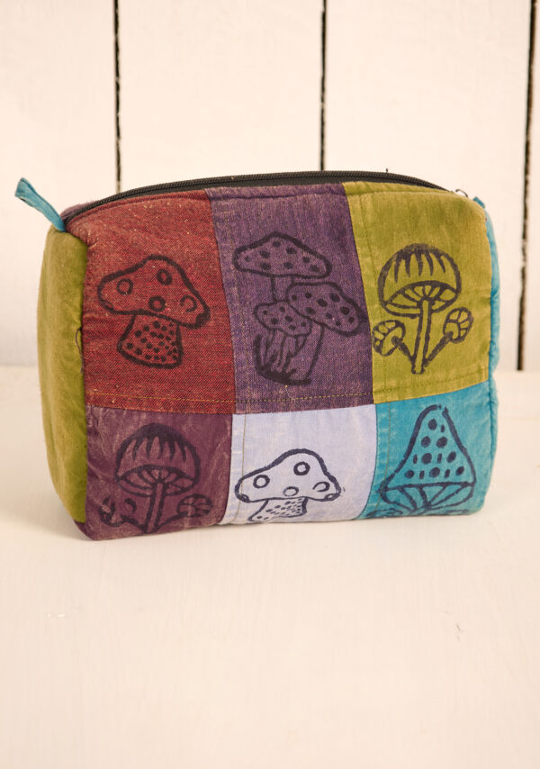 Mushroom patchwork washbag Wildwood Cornwall