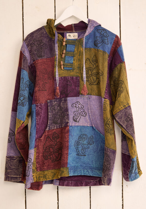 Patchwork mushroom hooded top Wildwood Cornwall