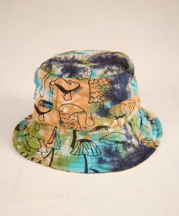 Tie dye mushroom busket hat Wildwood Cornwall blue