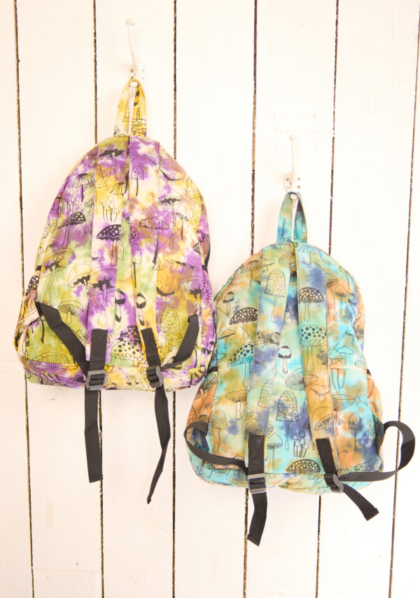 mushroom tie dye backpacks Wildwood Cornwall