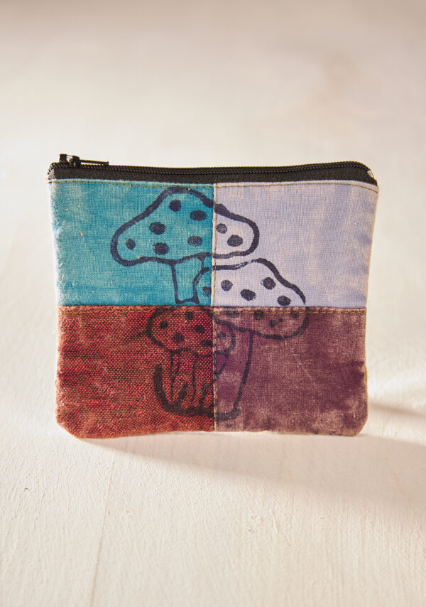 patchwork purse mushroom print wildwood cornwall