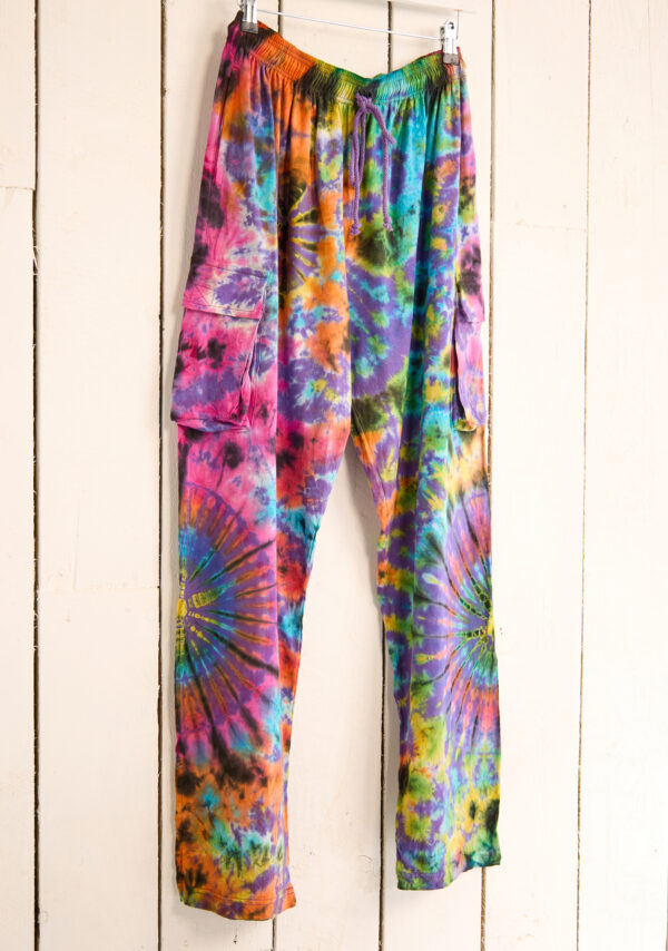 Ethical tie dye trousers Wildwood Cornwall