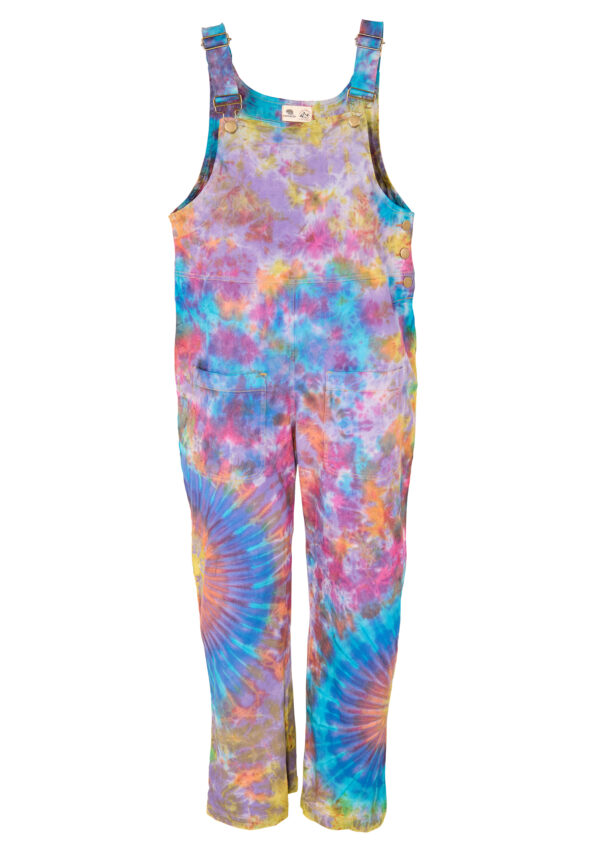 Tie dye cotton dungarees Wildwood Cornwall ethical