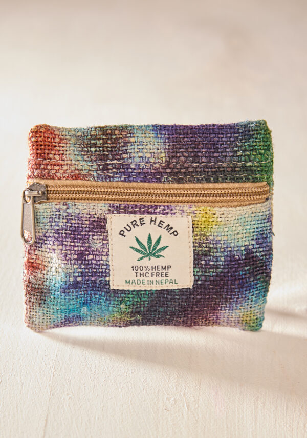 Tie dye hemp purse wildwood cornwall fair trade