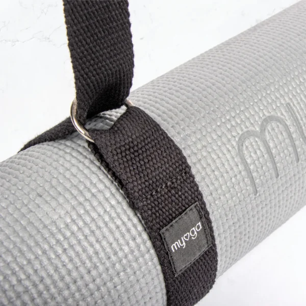 black yoga strap mat carry