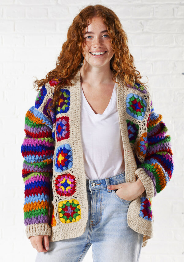 granny square crochet cardigan wildwood cornwall fairtrade