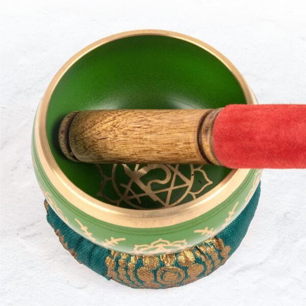 Green anahata sound singing bowl Wildwood cornwall