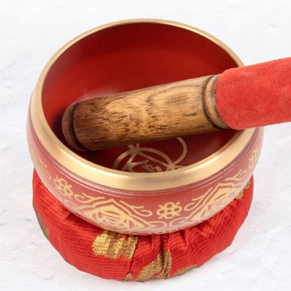 Red root chakra singing sound bowl Wildwood cornwall myga