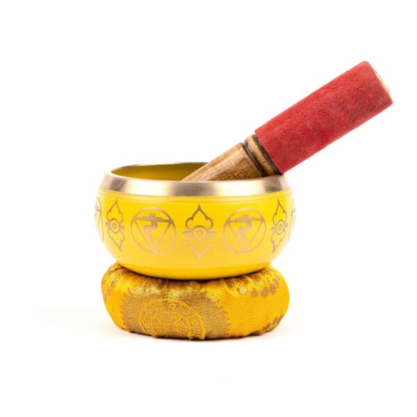 Yellow chakra singing bowl Wildwood cornwall