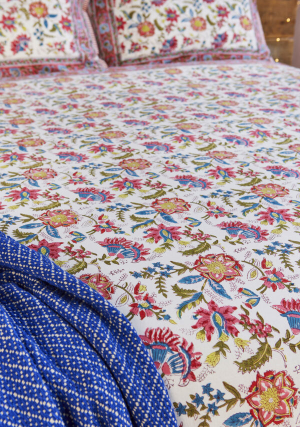 Indian block print floral duvet set Wildwood cornwall