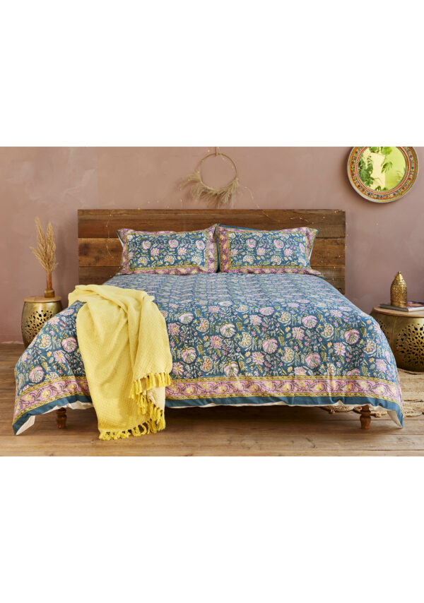 Malli block print Indian floral duvet set Wildwood cornwall