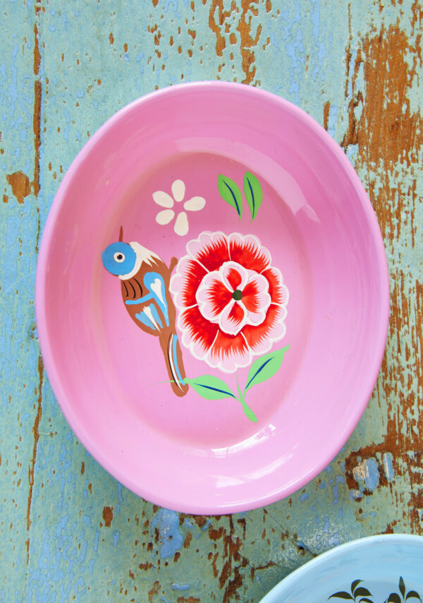 pink floral trinket dish Wildwood cornwall