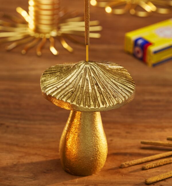 Brass finish mushroom incense holder wildwood cornwall copy