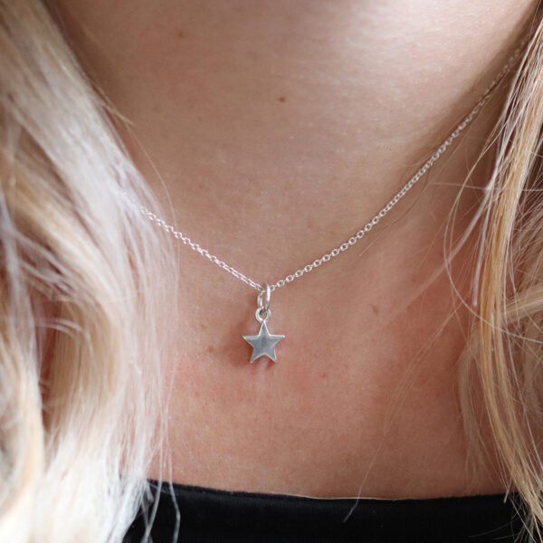 Sterling silver simple star necklace Wildwood cornwall