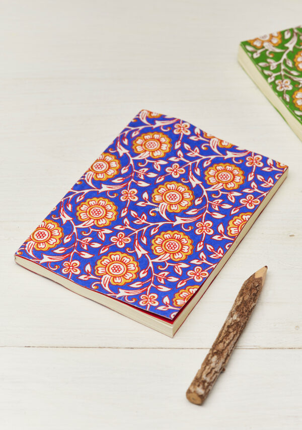 Blue floral notebook Wildwood Cornwall