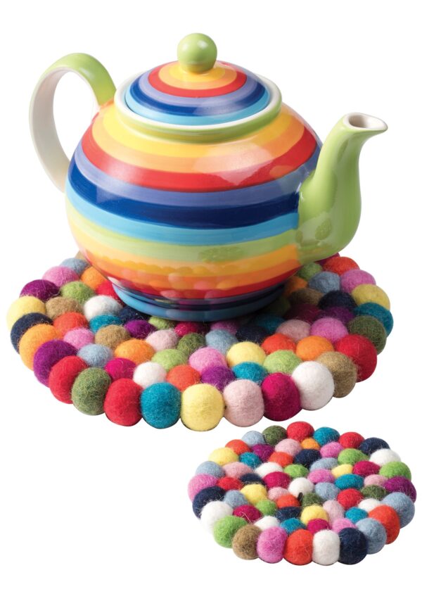 Ceramic rainbow teapot Wildwood Cornwall