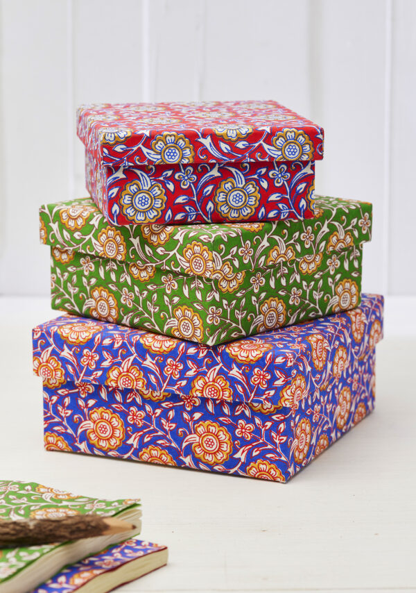 Fairt rade recycled cotton boxes Wildwood Cornwall