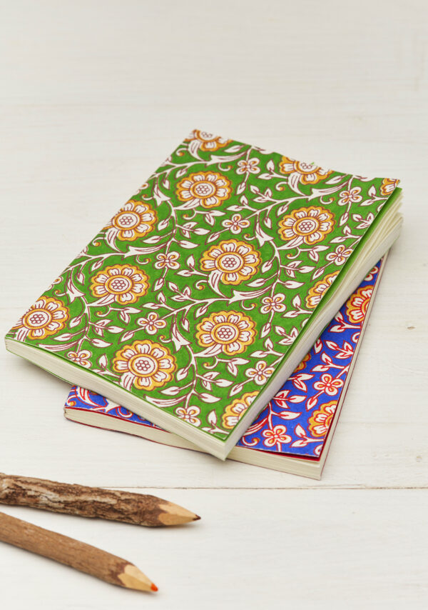 Green floral notebook Wildwood Cornwall