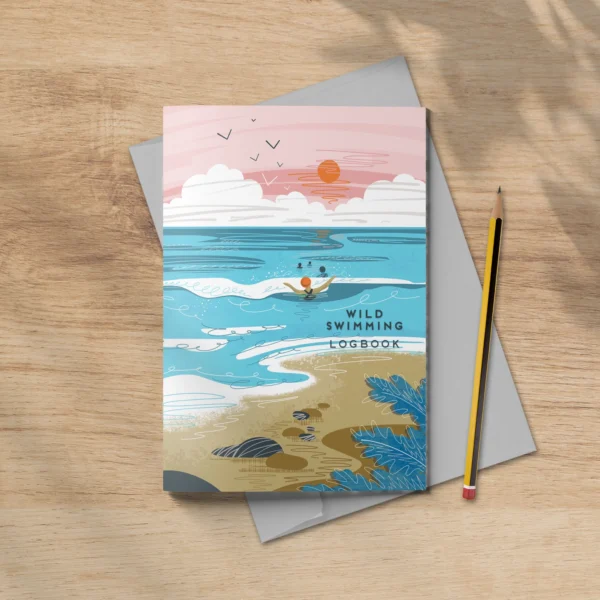 Wild swimming logbook Onneke into the sea swimming notebook Wildwood Cornwall