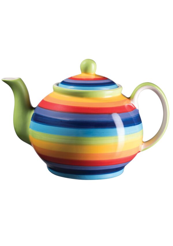 fair trade handpainted rainbow teapot Wildwood Cornwall