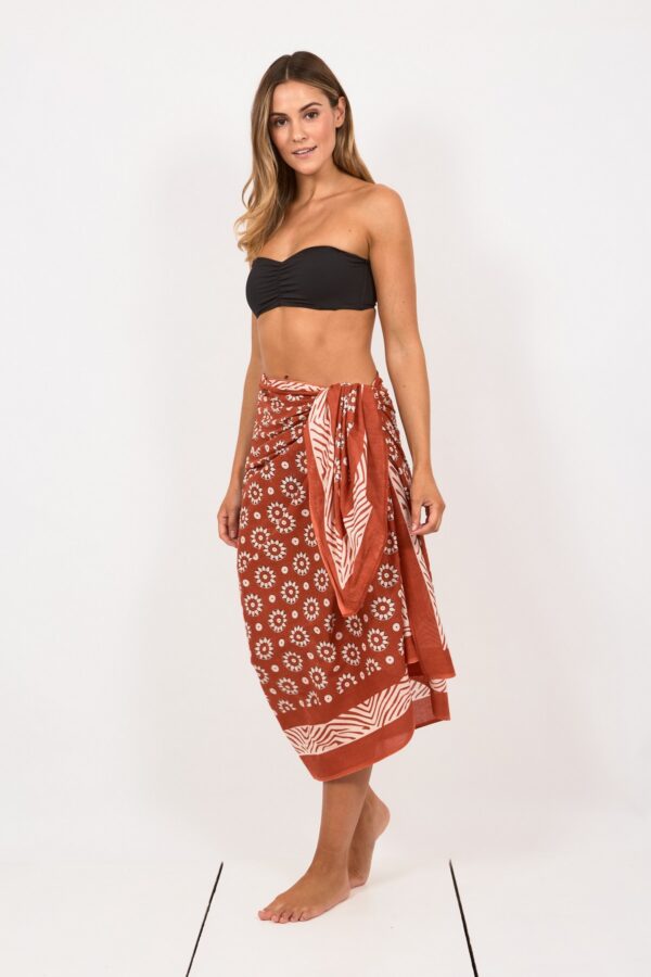 Pachamama rust orange cotton sarong Wildwood cornwall