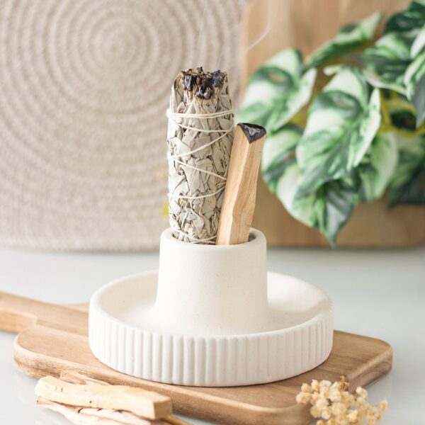 Ribbed ceramic smudge and palo santo holder Wildwood cornwall