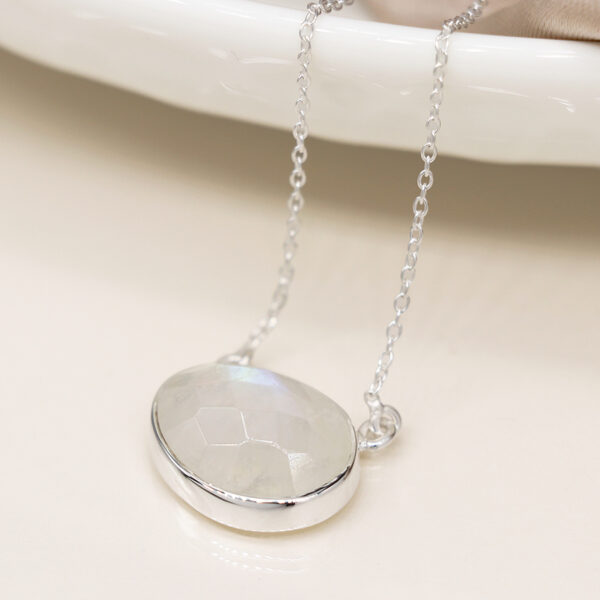 sterling silver oval moonstone necklace wildwood cornwall bude
